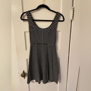 Black & White Stripped Mini Sun Dress
